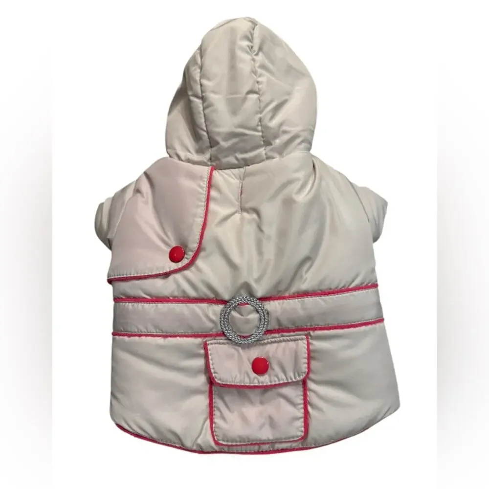 Pet Life Cream & Hot Pink Small Dog Coat with Thinsulate Insulation NWT